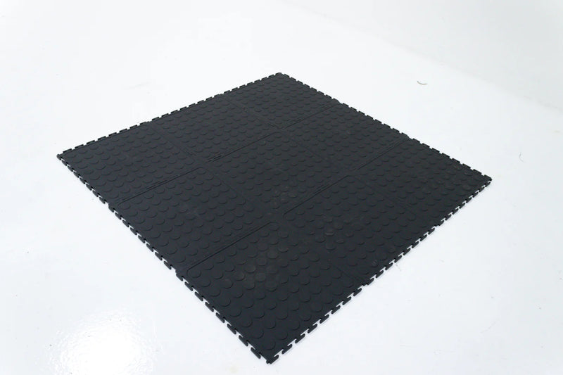 Load image into Gallery viewer, Dura Mat Interlocking Black PVC Flooring- per sqm (6.2mm Thick, 9 tiles per sqm)