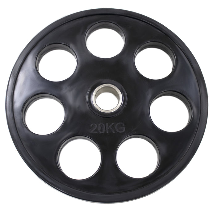 7 Hole Rubber Coated Weight Plate (Olympic Size) - 25Kg