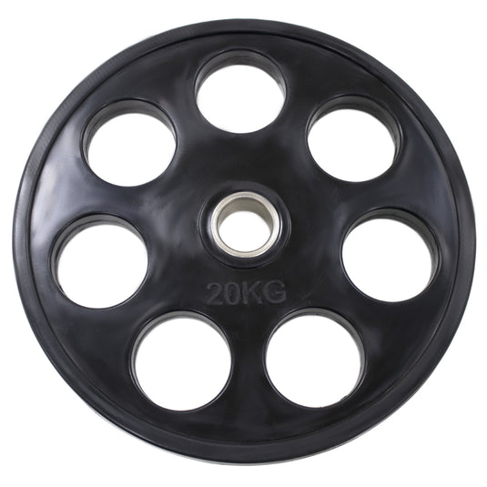7 Hole Rubber Coated Weight Plate (Olympic Size) - 25Kg