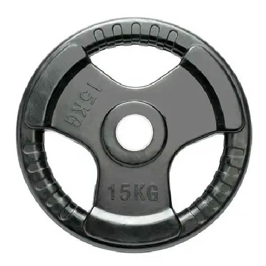 Powercore 15Kg Weight Plate (Olympic Size, Tri-Grip, Rubber Coated)