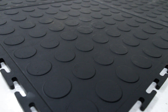 Dura Mat Interlocking Black PVC Flooring- per sqm (6.2mm Thick, 9 tiles per sqm)