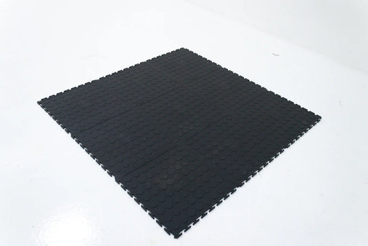 Dura Mat Interlocking Black PVC Flooring- per sqm (6.2mm Thick, 9 tiles per sqm)