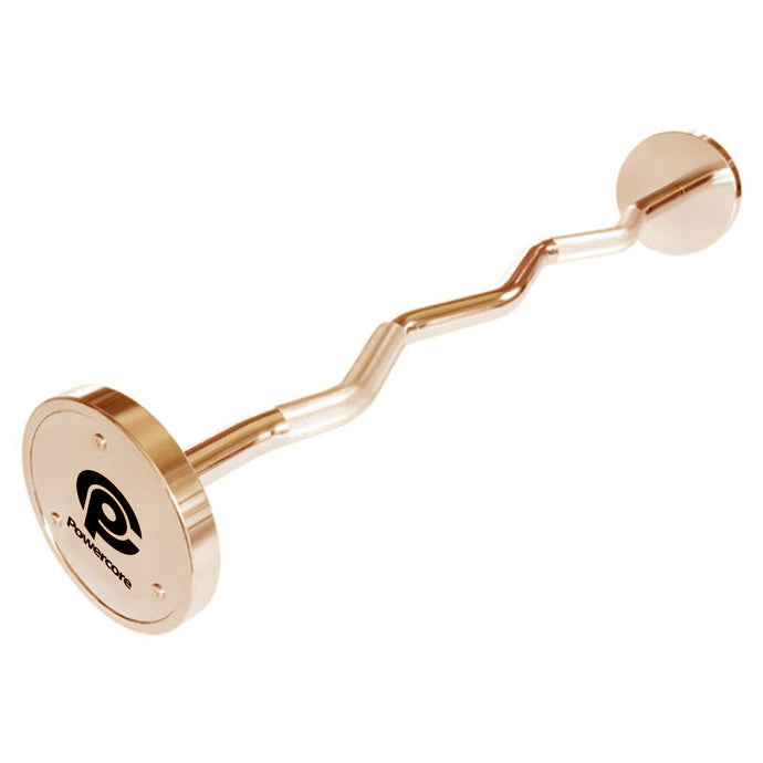 Powercore Fixed Chrome Barbell - EZ Gold