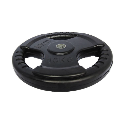 Powercore: 10Kg Weight Plate (Olympic Size, Tri-Grip, Rubber Coated)