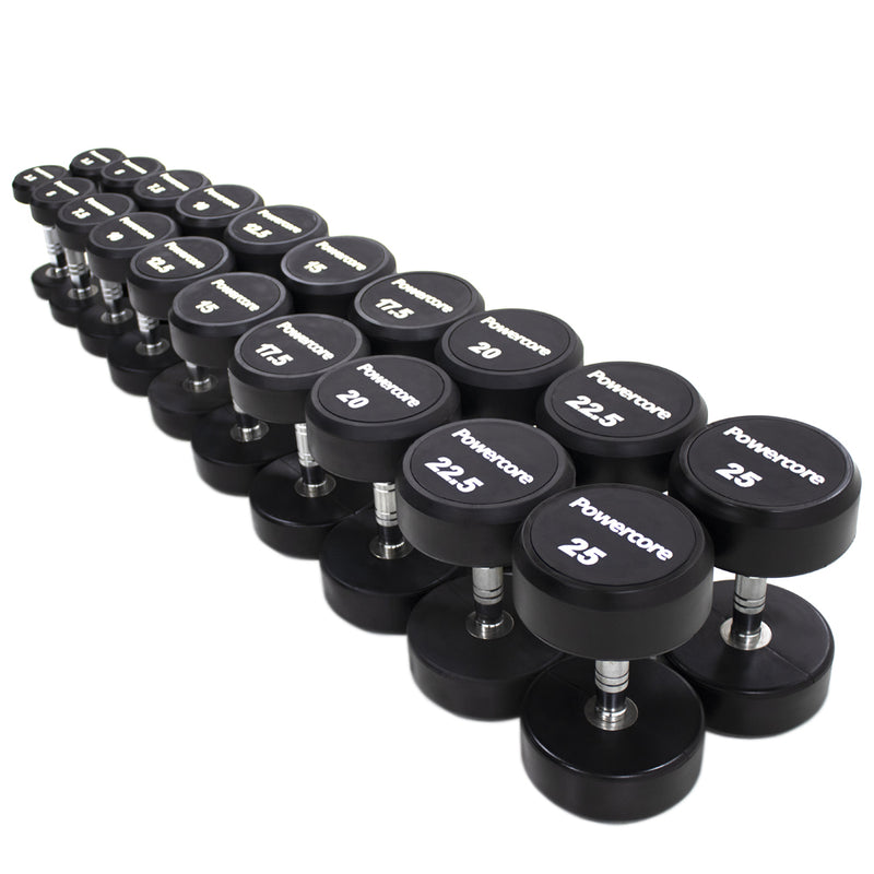 Load image into Gallery viewer, Powercore Rubber Dumbbells Set (2.5kg - 25kg)
